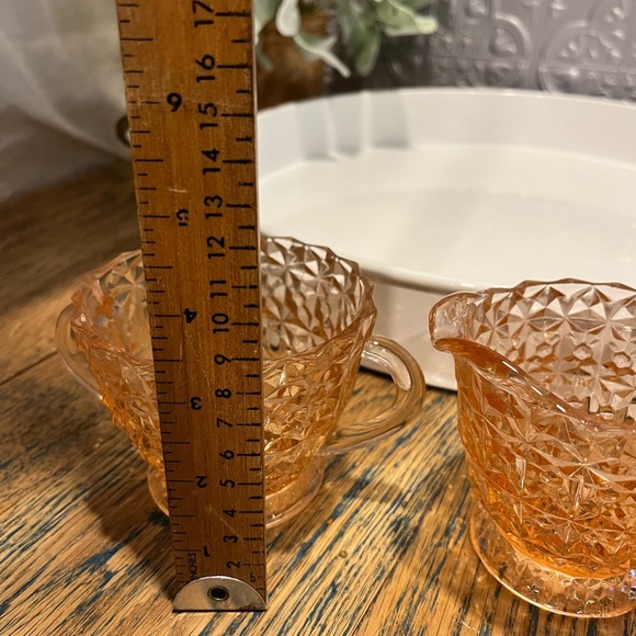 🩷 Beautiful vintage pink depression glass cream and sugar set - Picture 7 of 10